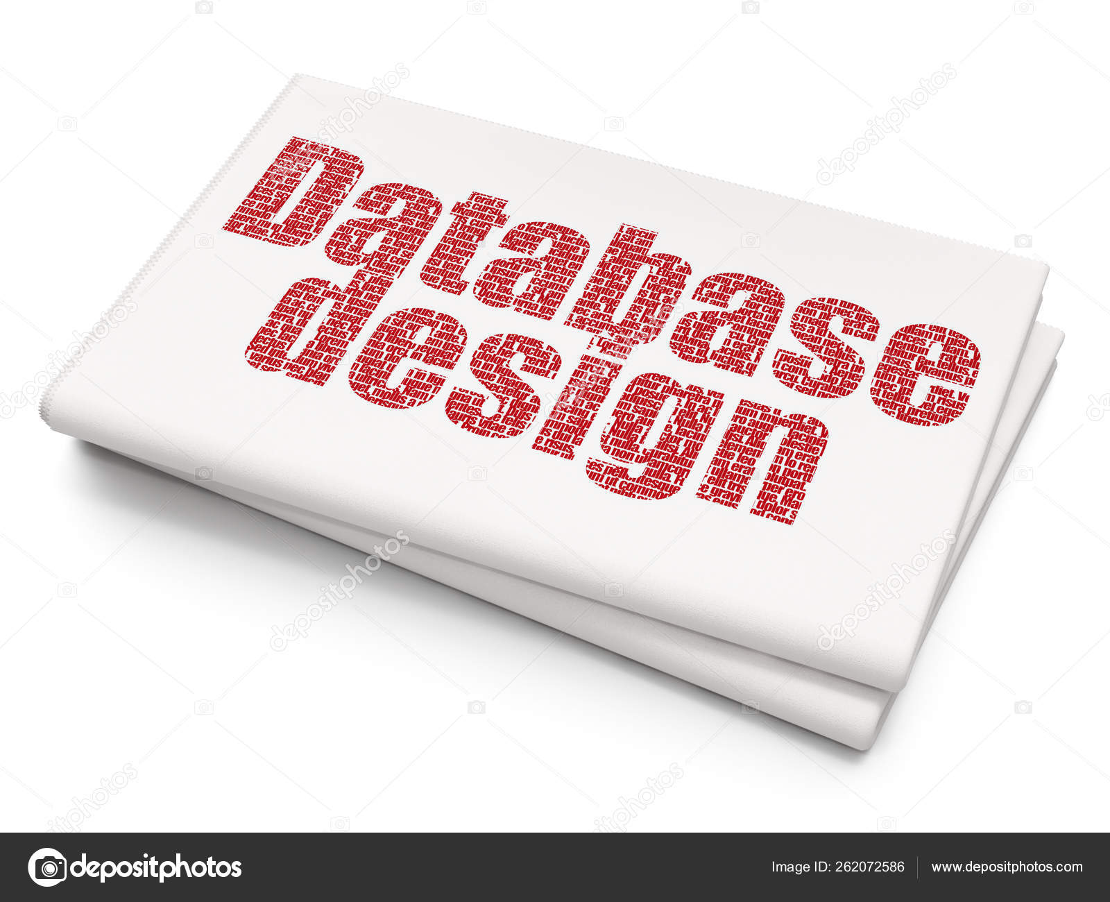 Programming Concept Pixelated Red Text Database Design Blank Newspaper ...