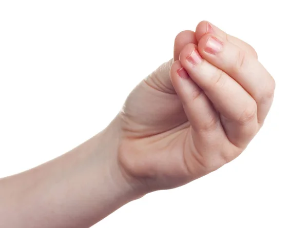 Sinal Com Mão Dedos Isolados Sobre Fundo Withe — Fotografia de Stock