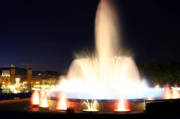 Magic Fountain Város Barcelona Spanyolország — Stock Fotó