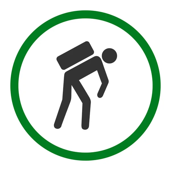Знак Курьерского Знака Округлый Плоский Символ Нарисован Зелеными Серыми Цветами — стоковое фото