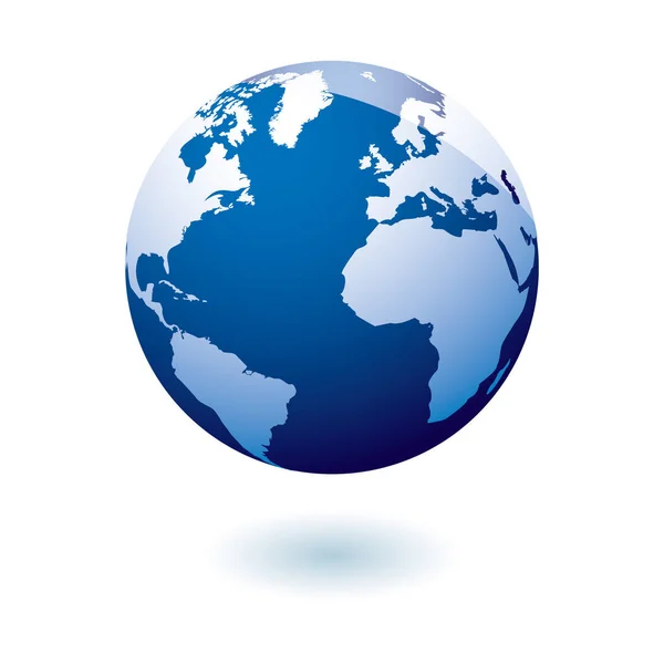 Simple Blue Earth Icon Modern Gel Style — Stock Photo, Image