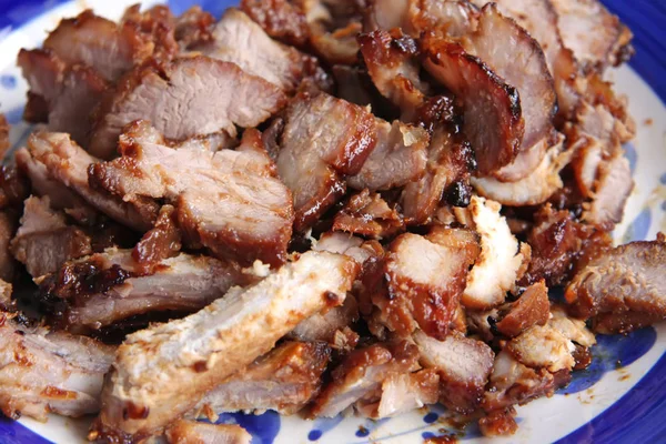 Gesneden Gegrilde Gemarineerd Varkensvlees Traditionele Chinese Keuken — Stockfoto