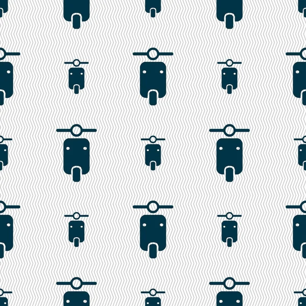 motorcycle icon sign. Seamless pattern with geometric texture. illustration