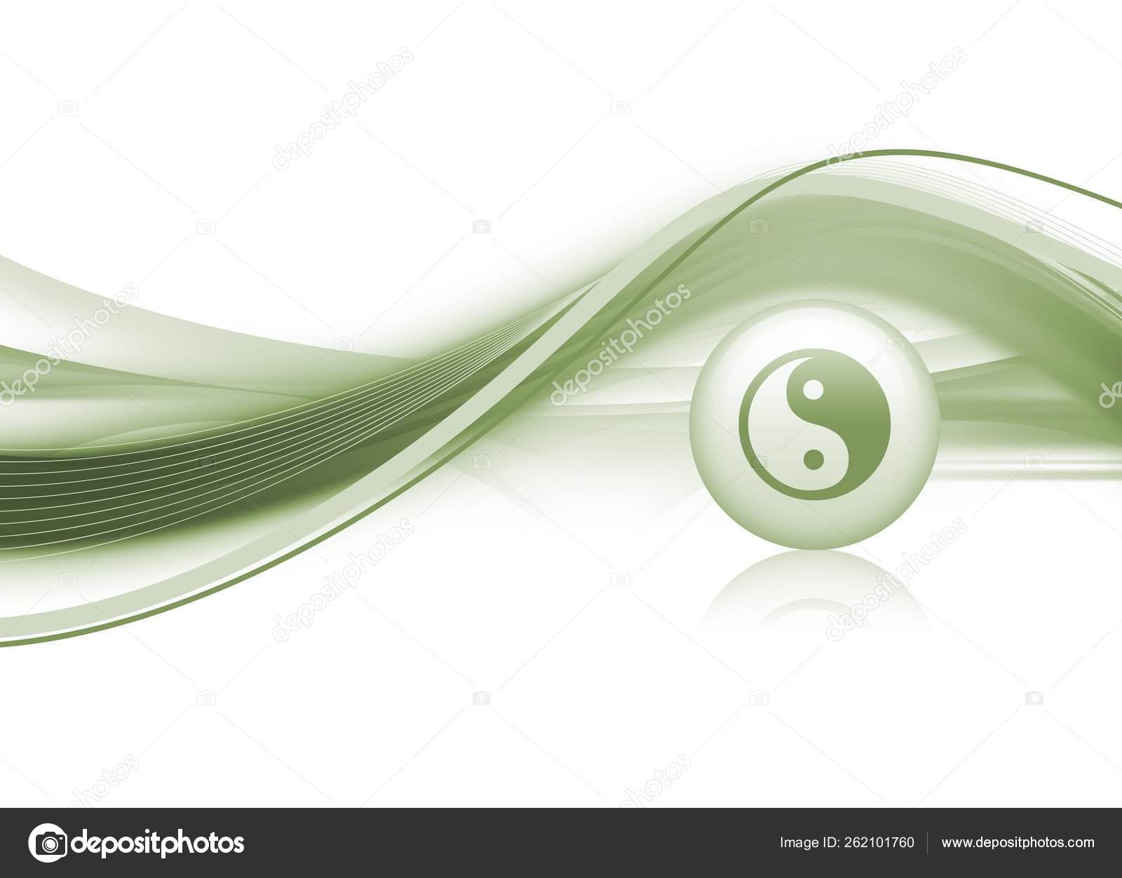 Modern Background Image Dynamic Curves Yin Yang Ball Stock Photo by