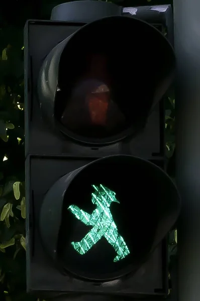 Ampelmannchen Ist Die Symbolische Person Die Ampeln Fußgängerüberwegen Dargestellt Wird — Stockfoto