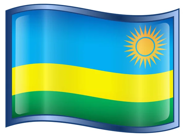 Rwandisk Flag Ikon Isoleret Hvid Baggrund - Stock-foto
