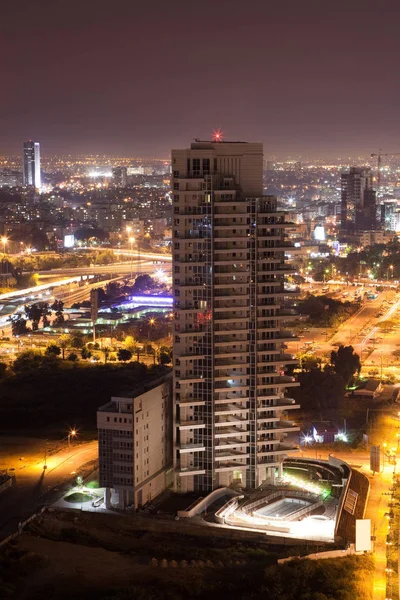 Ночной Город Тель Авив Ночью Новый Роскошный Проект Северный Тель — стоковое фото