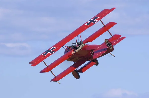 Fokker Dreidecker Durante Show Aéreo Praga — Fotografia de Stock