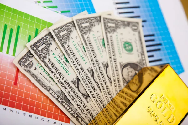 Gold Und Münzen Umgebendes Finanzkonzept — Stockfoto