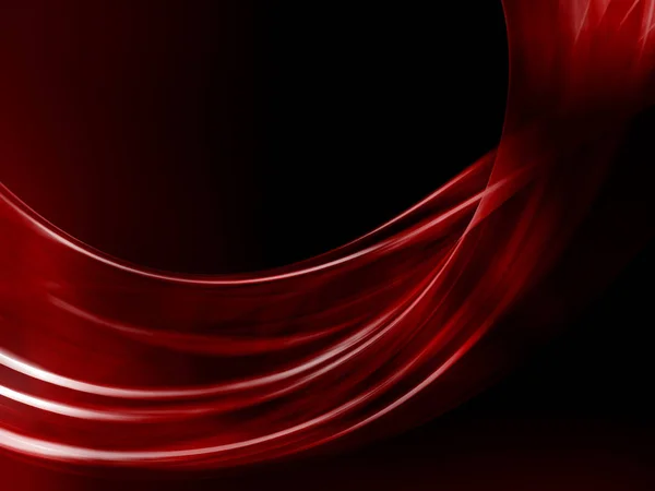 Абстрактна Червона Хвиля Чорному Тлі — стокове фото