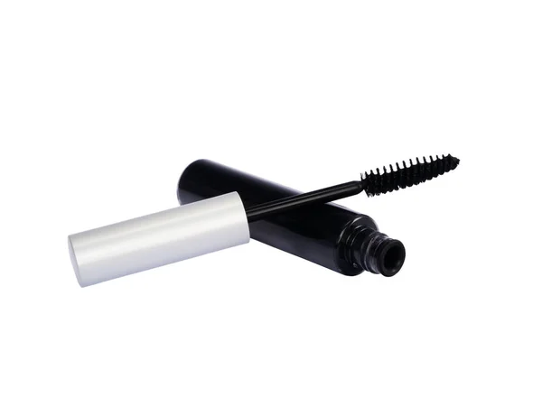 Organic Black Mascara Eyelash Brush Isolated White — Stock Photo, Image