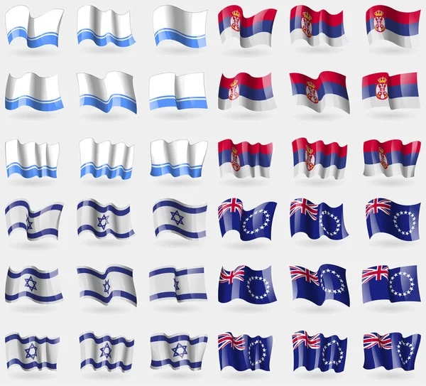 República Altai Serbia Israel Islas Cook Conjunto Banderas Los Países —  Fotos de Stock
