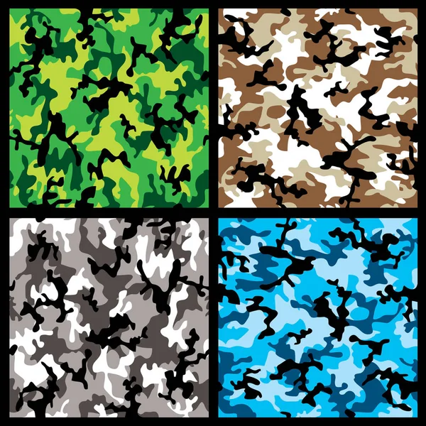 Коллекция Четырех Различных Абстрактных Цветных Камуфляжных Фонов — стоковое фото