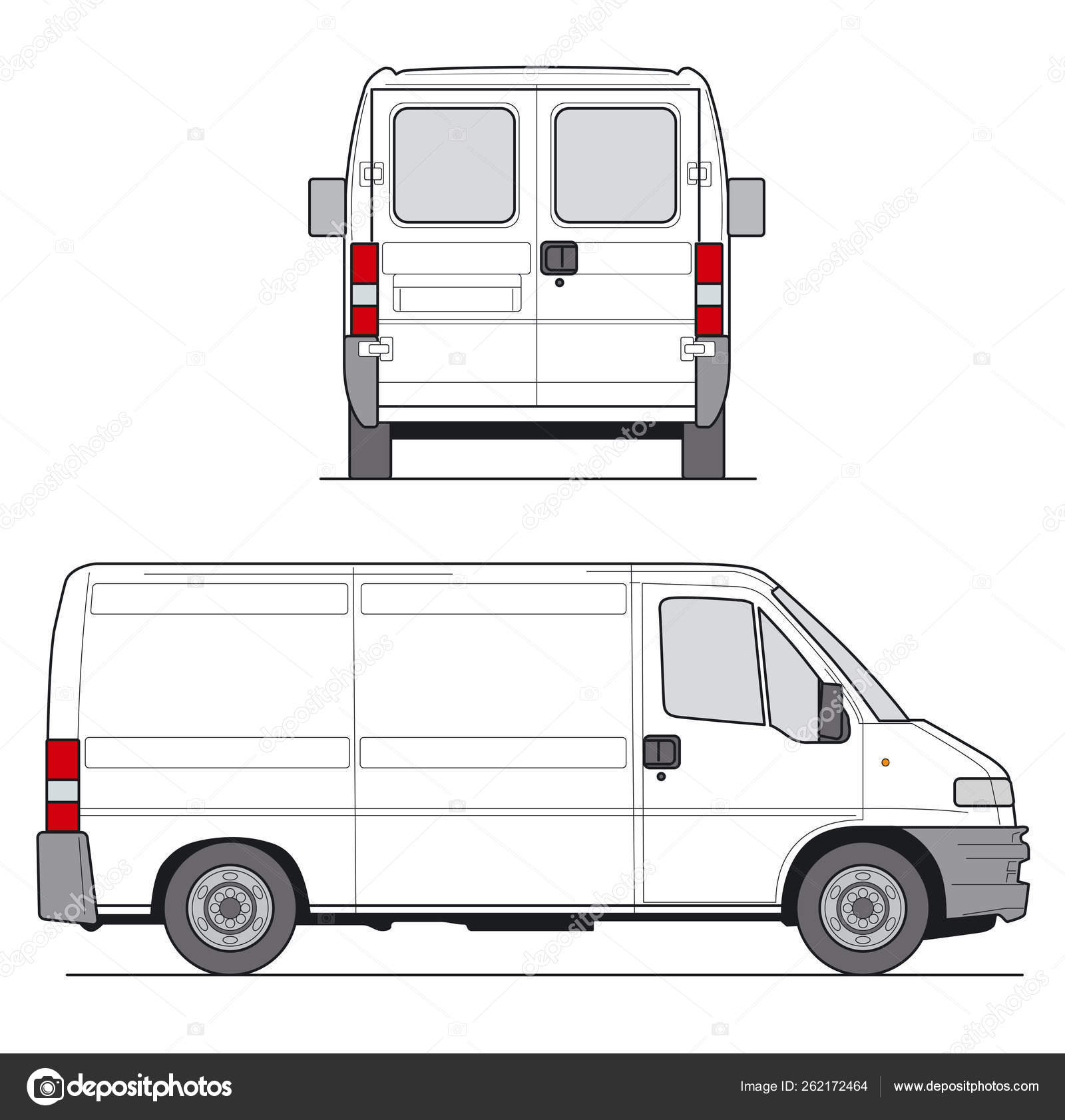 Fourgon Livraison Modèle Présentation Vecteur — Photo de stock par