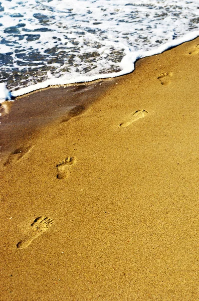 Huellas Humanas Playa — Foto de Stock