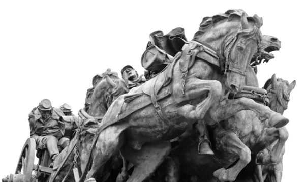 Civil War Memorial Statue Het Capitol Building Washington Zwart Wit — Stockfoto