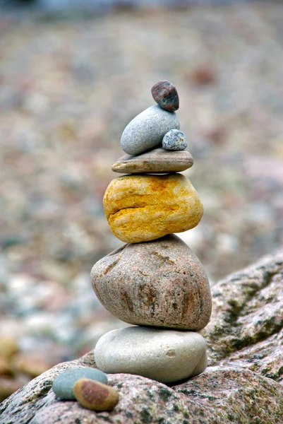 Una Composición Piedras Apiladas Playa — Foto de Stock