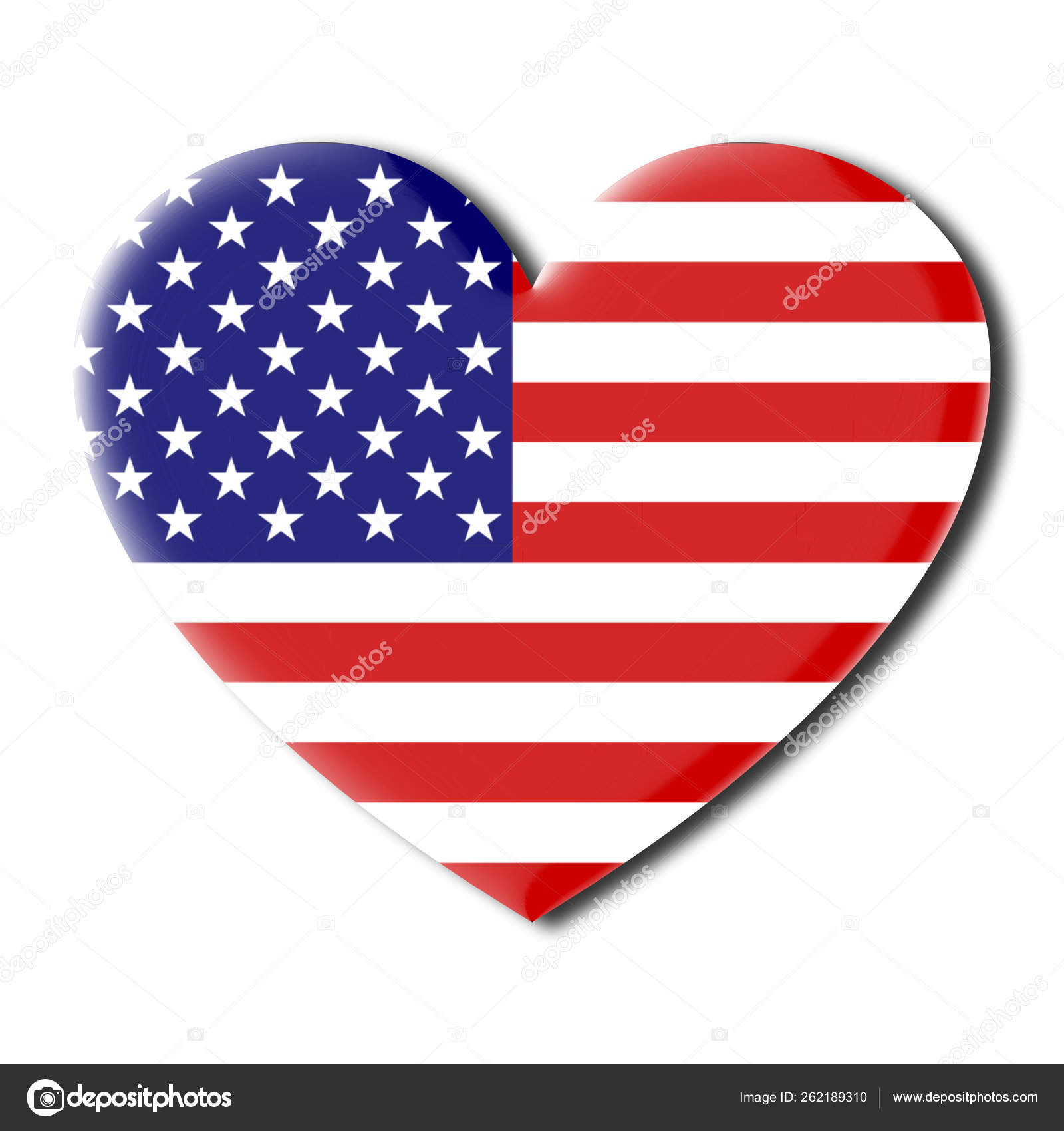 American Flag Heart Shaped Image Stock Photo by ©YAYImages 262189310