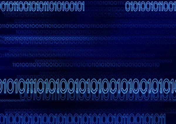 Bilgisayar Mavi Dijital Ikili Kod Oluşturulan — Stok fotoğraf
