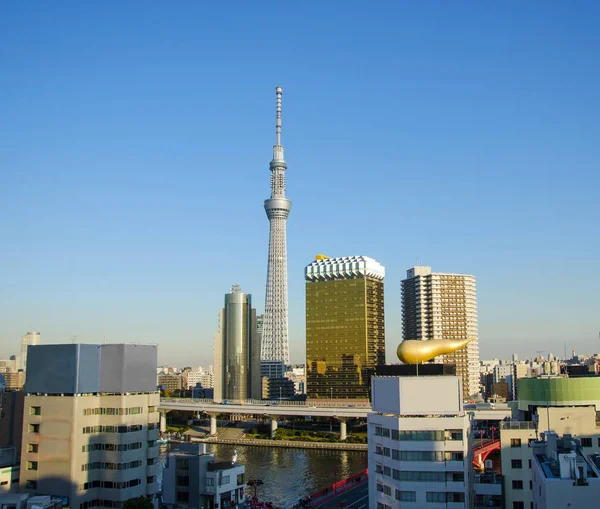 stock image Tokyo Sky tree viewed from Asakusa skyscraper in Tokyo, Japan.