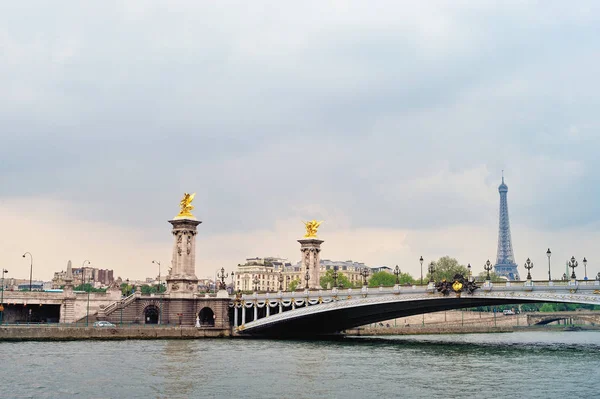 Vista Ponte Alexandre Iii Torre Eiffel Paris — Fotografia de Stock