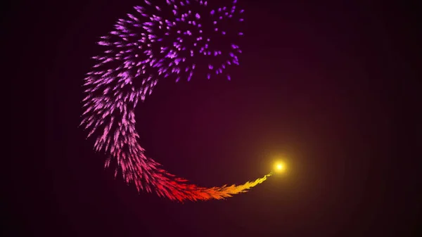 Dancing Fireworks Particles Light Streak Looping Motion 4K resolution Ultra-HD.