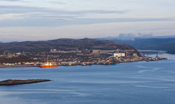 Kirkenes Seaside Midnightsun Shining Aclock Night — Stock Photo, Image