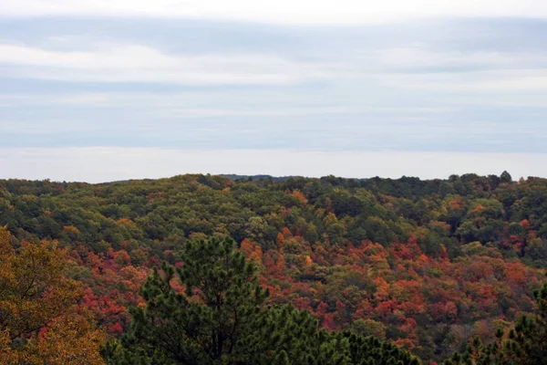 가을에 단풍이 변하는 산언덕 — 스톡 사진