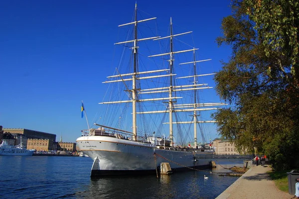 Parte Trasera Del Alto Barco Chapman Estocolmo Barco Utiliza Como — Foto de Stock