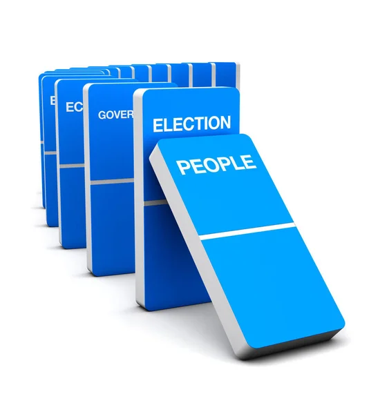 Kék Render Domino Választási Szimbólum Koncepció — Stock Fotó