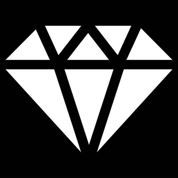 Ícone Diamante Commerce Set Estilo Glifo Símbolo Plano Cor Branca — Fotografia de Stock
