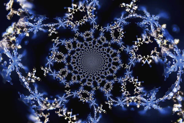 Kar Kristalleri Farklı Renk Seçenekleri Sunan Mikro Fotoğraf — Stok fotoğraf
