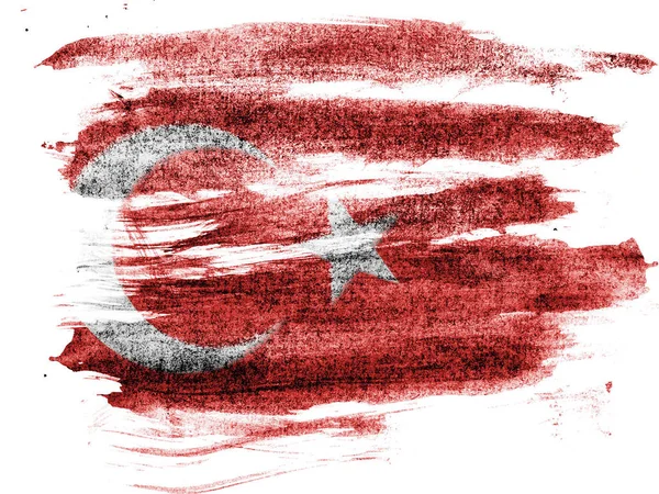 Turkey Turkish Flag Painted Paper Colored Charcoals — Stock Photo, Image