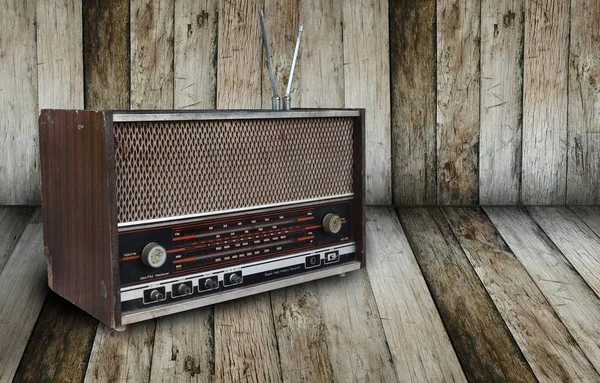 Vieja Radio Habitación Madera — Foto de Stock