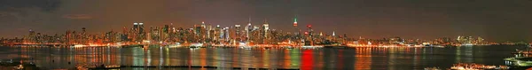 Panorama Panoramico Manhattan Con Illuminazione Natalizia Alla Vigilia Natale 2007 — Foto Stock