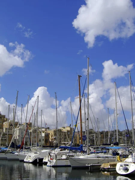 Mooie Jachten Afgemeerd Jachthaven Vittoriosa Malta Med — Stockfoto