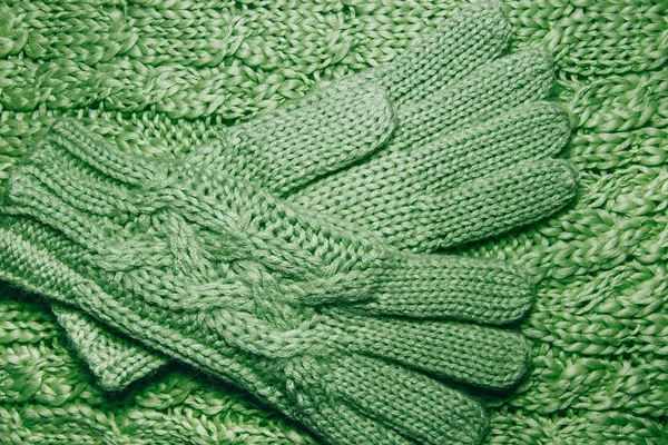 Wol Trui Sjaal Handschoenen Textuur Sluiten Omhoog Gebreide Trui Achtergrond — Stockfoto