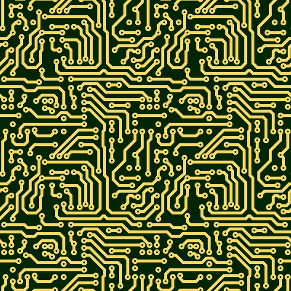 Abstracte Naadloze Texture Groene Elektronische Circuitbord — Stockfoto