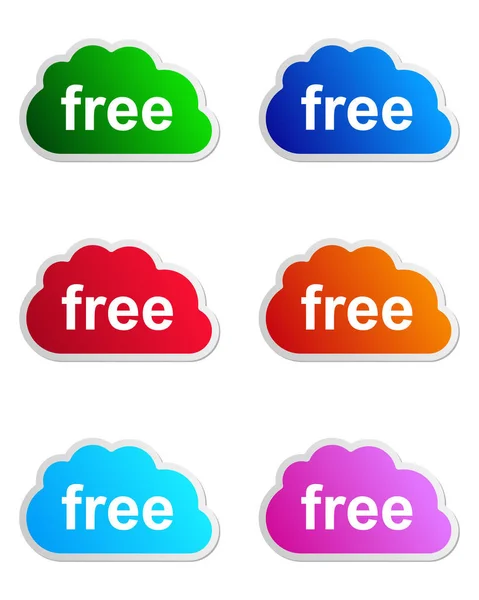 Colorful Free Buttons White Background — Stock Photo, Image