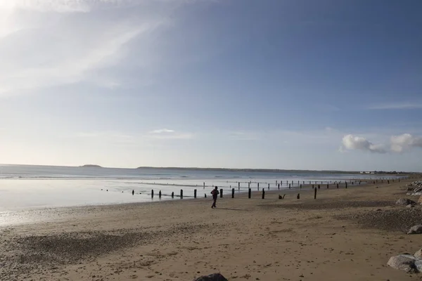 Solsken Över Stranden Brytare Youghal County Cork Irland Sommardag Med — Stockfoto