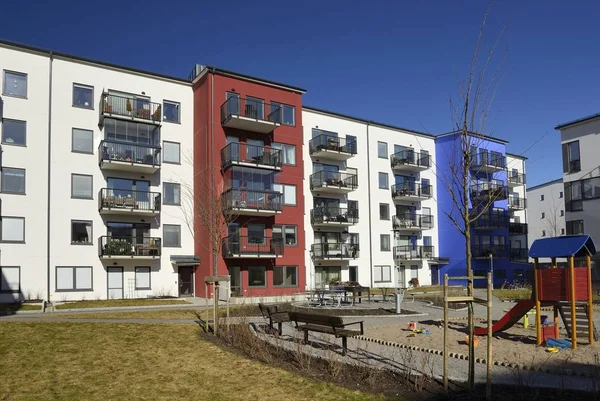 Modern Apartment Buildings New Neighborhood — Stock Photo, Image