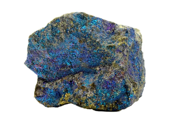 Exempel Vacker Chalcopyrite Bornite Naturpreparat Isolerad Vit Bakgrund — Stockfoto