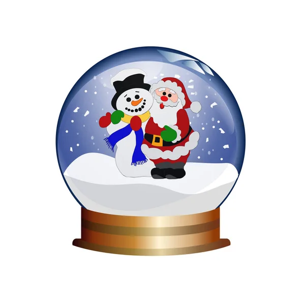 Snowglobe Santa Claus Snowman — Stock Photo, Image