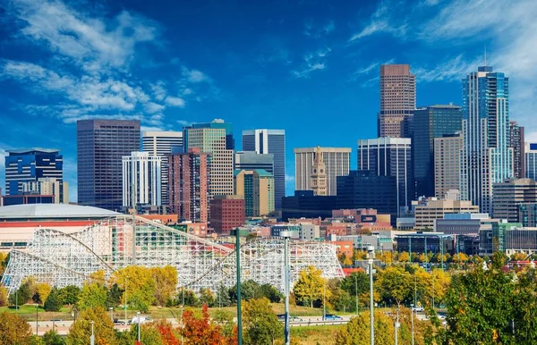 Dia Ensolarado Denver Colorado Estados Unidos Downtown Denver City Skyline — Fotografia de Stock