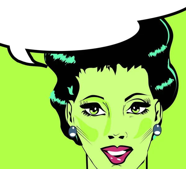 Vector Illustration Woman Pop Art Comic Style — Stock Photo, Image