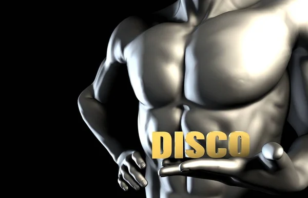 Disco Música Con Hombre Sosteniendo Como Concepto — Foto de Stock