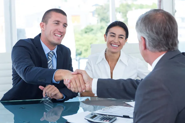 Business Partners Shaking Hands Office — Stock Photo, Image