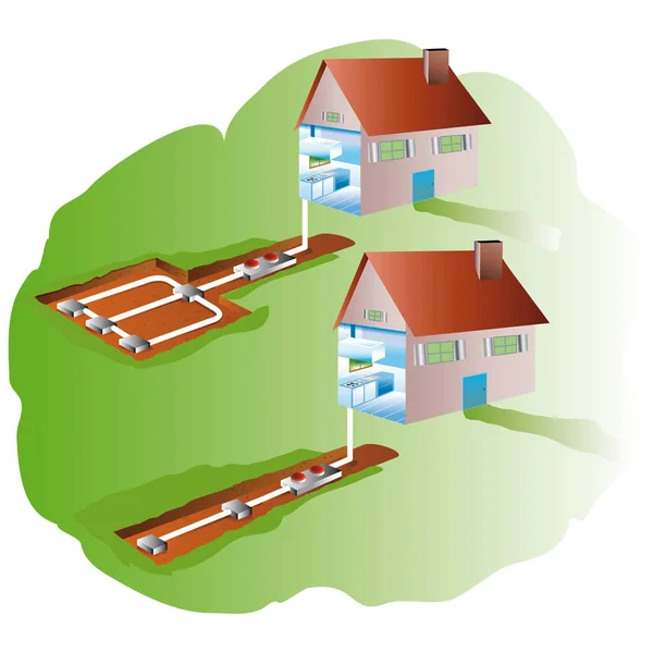 Sistema Riscaldamento Geotermico — Foto Stock