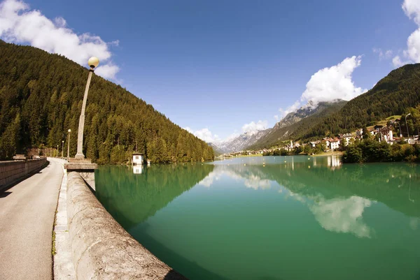 Jezioro Auronzo Dolomity Włochy — Zdjęcie stockowe