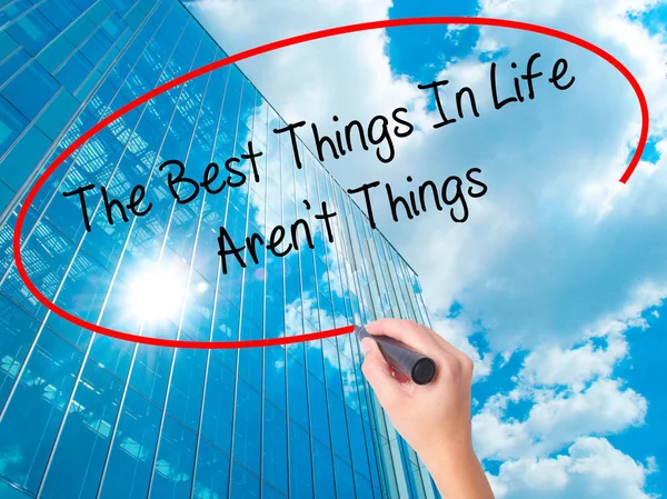 Kadınlar Yazma Best Things Life Görsel Ekranda Siyah Marker Ile — Stok fotoğraf